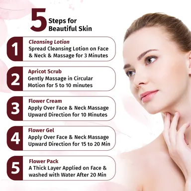 Natural's Care For Beauty Flower Facial Kit for Women, facial kit for soft and glowing skin, All Skin Types, flower facial kit for natural fresh skin - 320g thumbnail 4