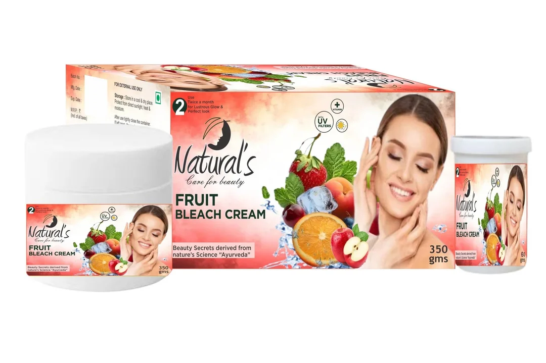 Natural's care for beauty Fruit Bleach Instant glow bleach Cream With Fruit Extract & Aloevera 350 g image 1