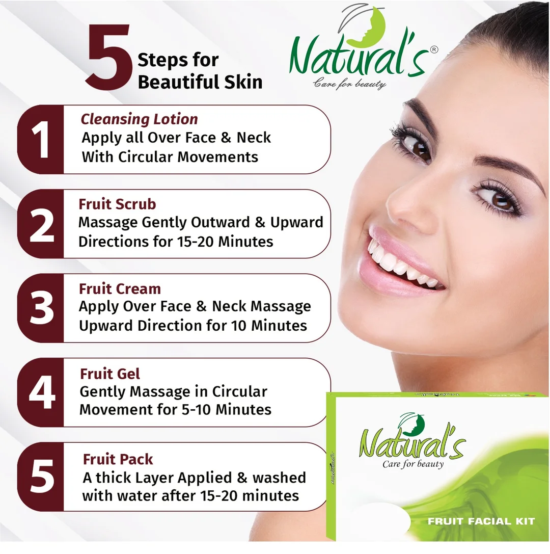 Natural's Care For Beauty Fruit Facial Kit for Women, Fairness & Brightening, All Skin Types 320g image 4