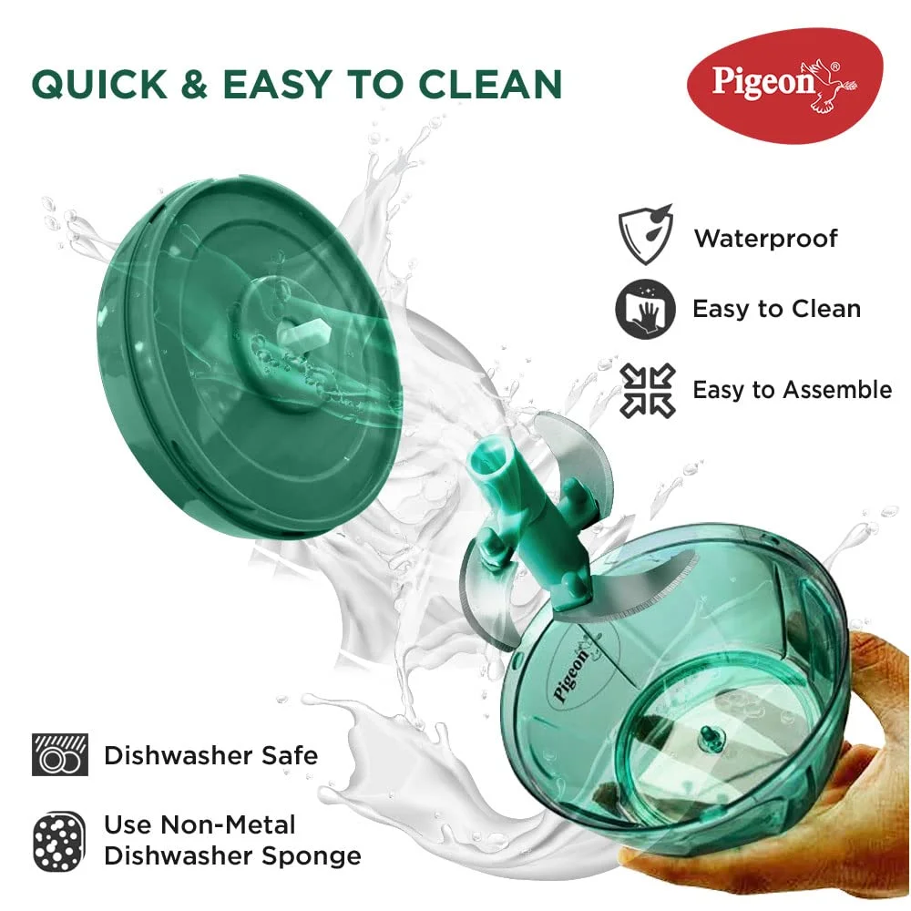 Pigeon Handy Chopper XL | 5 Stainless Steel Blades & Plastic Whisker for Quick Chopping of Vegetables & Fruits | Green image 21