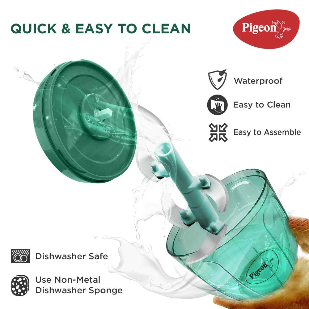 Pigeon Handy Chopper XL | 5 Stainless Steel Blades & Plastic Whisker for Quick Chopping of Vegetables & Fruits | Green image 16