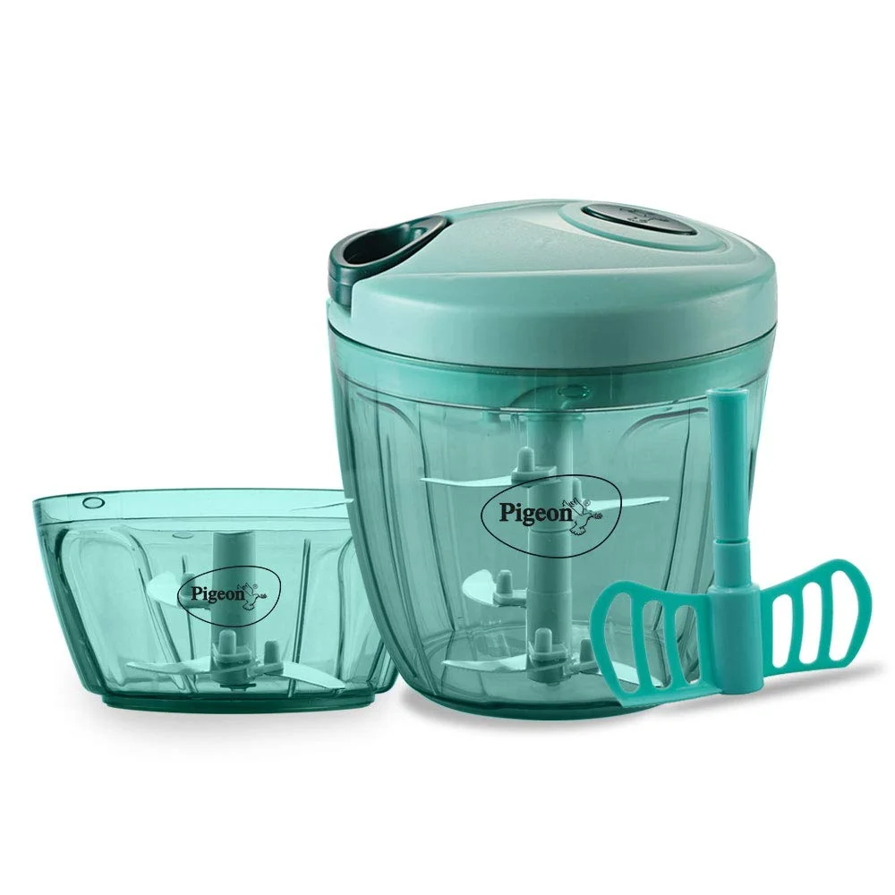 Pigeon Handy Chopper XL | 5 Stainless Steel Blades & Plastic Whisker for Quick Chopping of Vegetables & Fruits | Green image 17