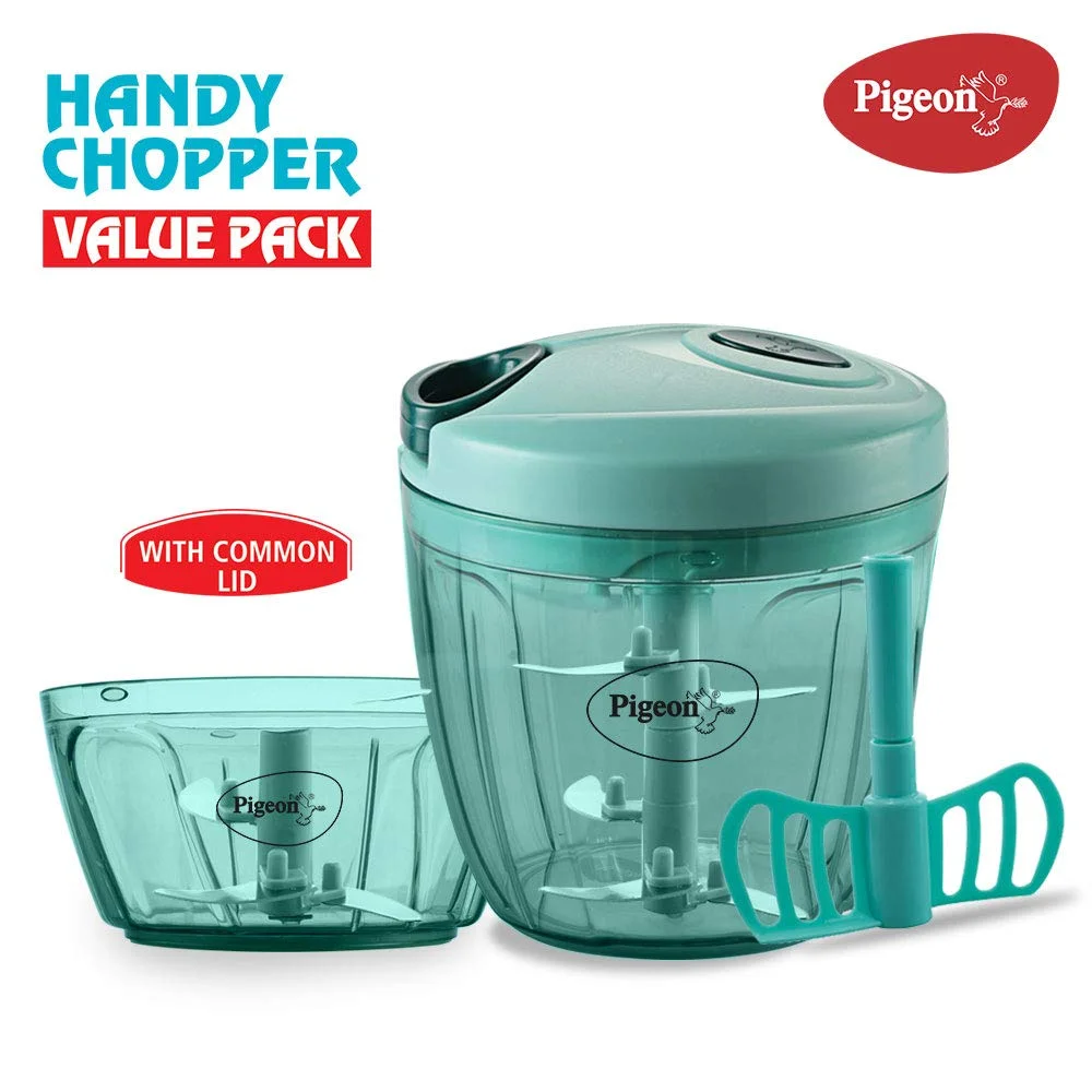 Pigeon Handy Chopper XL | 5 Stainless Steel Blades & Plastic Whisker for Quick Chopping of Vegetables & Fruits | Green image 18