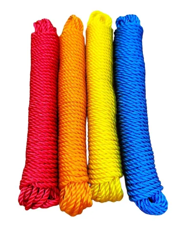 Nylon Clothes Drying Rope (Rassi) | 10 Meter x 2 | Multicolor | 4mm Thick | Strong & Durable for Indoor & Outdoor Use | Pack of 2  thumbnail 1