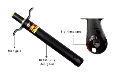  Heavy Duty Metal Body Gas Lighter for Kitchen | Refill-Free Igniter with Stainless Steel Tip | Long Life & Easy Grip | Spark Lighter for Gas Stove | Black thumbnail 2
