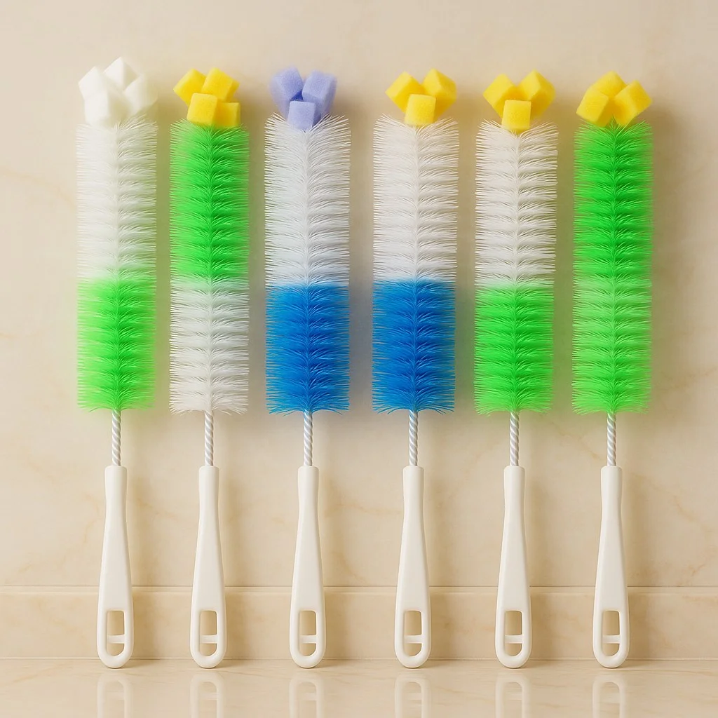 Long Handle Bottle Cleaning Brush  Multicolor | 40 cm | For Water Bottles, Baby Bottles, Gym Bottles, Water Cans & Jars | Pack of 2  image 2