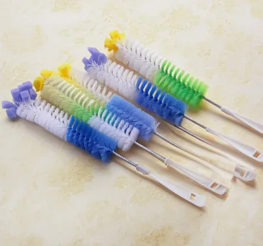 Long Handle Bottle Cleaning Brush  Multicolor | 40 cm | For Water Bottles, Baby Bottles, Gym Bottles, Water Cans & Jars | Pack of 2  thumbnail 2