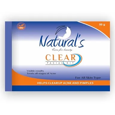 Natural's Care For Beauty Clear Facial Kit for Women for Glowing Skin, Helps Clearup Pimples 50gm thumbnail 1