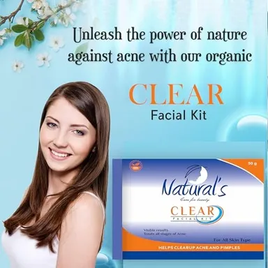Natural's Care For Beauty Clear Facial Kit for Women for Glowing Skin, Helps Clearup Pimples 50gm thumbnail 2