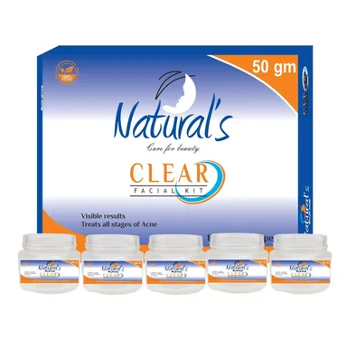 Natural's Care For Beauty Clear Facial Kit for Women for Glowing Skin, Helps Clearup Pimples 50gm thumbnail 0