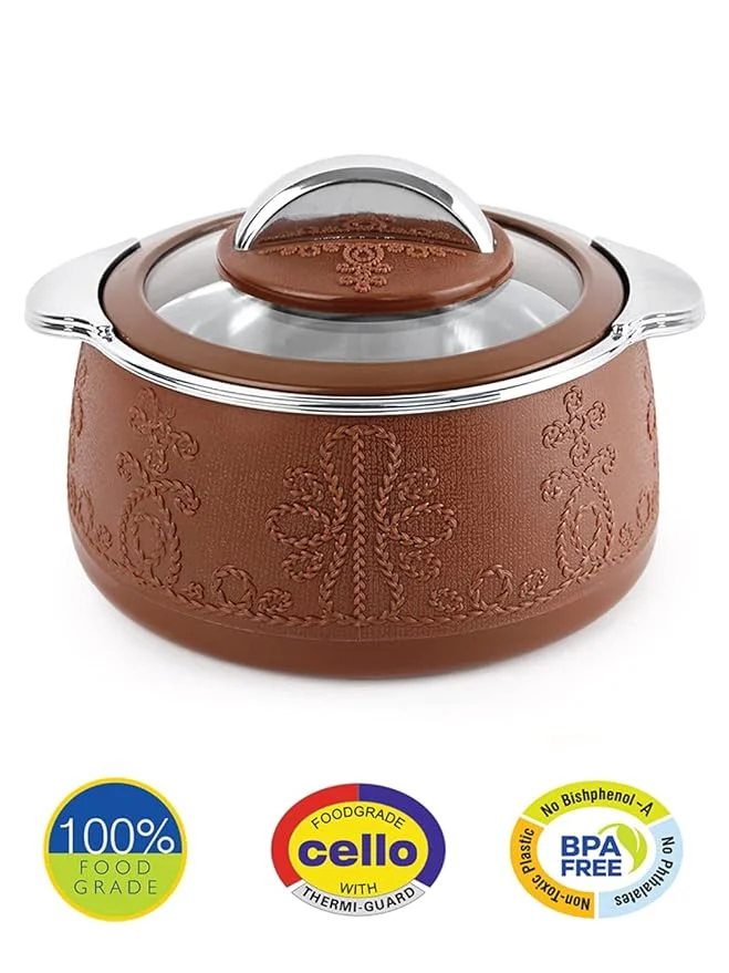 CELLO Royale Casserole 3 PC, 600ml, 1100ml, 1600ml Brown Pack of 3 Thermoware Casserole Set (1600 ml) image 3