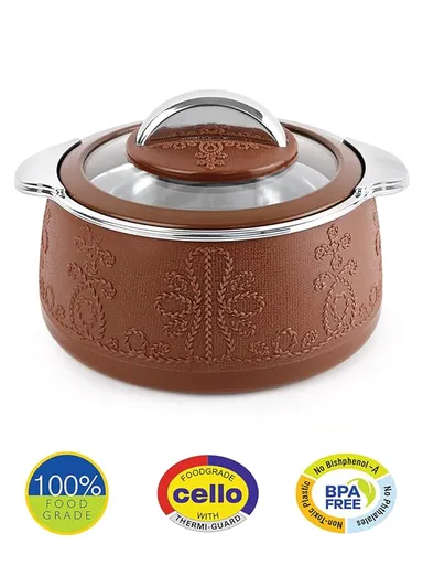 CELLO Royale Casserole 3 PC, 600ml, 1100ml, 1600ml Brown Pack of 3 Thermoware Casserole Set (1600 ml) thumbnail 2