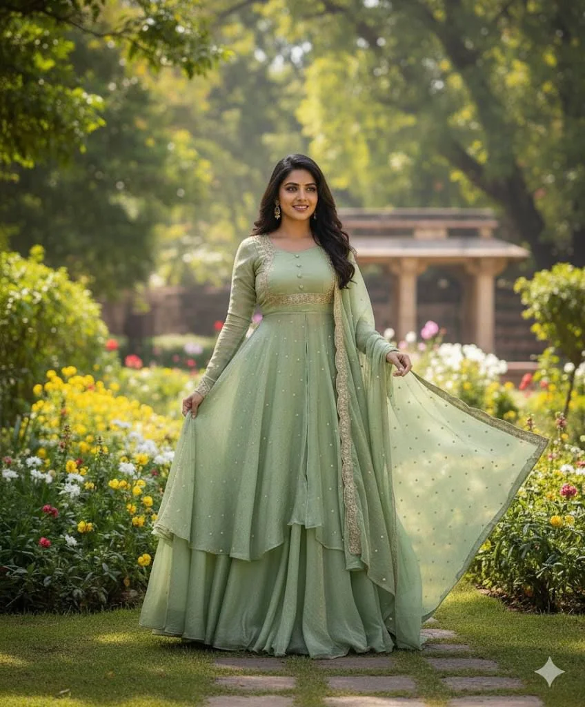 Premium Vichitra Silk Cape Top with Embroidered Skirt and Dupatta Set for Women Wedding Party Ethnic Wear Sweetheart Neckline Fully Lined Lehenga 40 Inch image 7
