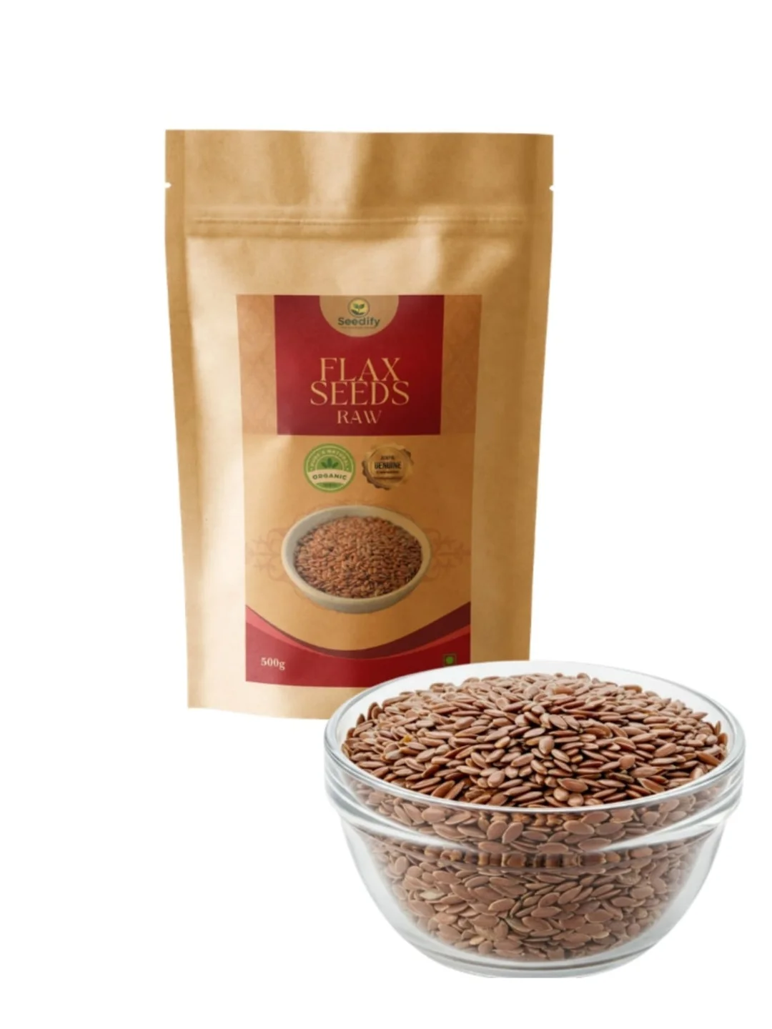 Raw Flax Seeds Organic Linseed for Eating Omega 3 Rich High Fibre Superfood for Heart Digestion | Weight Management image 1