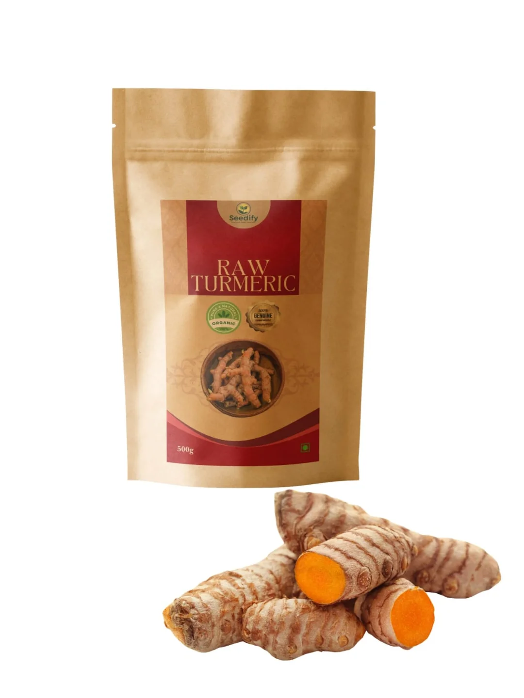 Raw Turmeric Organic Fresh Curcuma Root for Indian Cooking Natural Antioxidant Anti-Inflammatory Spice Powder Ingredient image 1