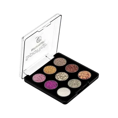Glitter Eyeshadow Palette 9 Shades | Highly Pigmented, Finely Pressed, Blendable Shimmery Eye Makeup for Party, Festival, Daily Glam thumbnail 0
