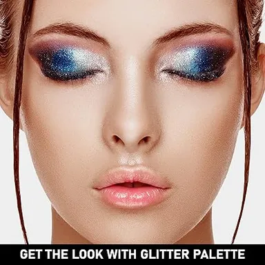 Multicolor Glittering Eyeshadow Palette | Long-Wearing, Highly Pigmented, Shimmer |Glitter Shades with Brush| No Fallout thumbnail 2