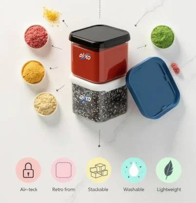 SARAZA 500 ml Plastic Grocery Container Airtight Food Storage Jar BPA-Free Kitchen Pantry Organizer Stackable Durable Food Keeper image 3