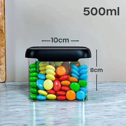 SARAZA 500 ml Plastic Grocery Container Airtight Food Storage Jar BPA-Free Kitchen Pantry Organizer Stackable Durable Food Keeper image 4