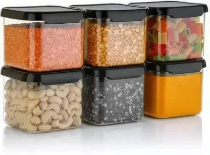 SARAZA 500 ml Plastic Grocery Container Airtight Food Storage Jar BPA-Free Kitchen Pantry Organizer Stackable Durable Food Keeper image 1