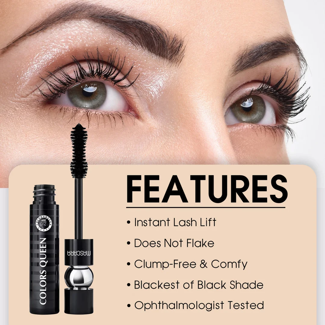 Colors Queen CQ Stack Waterproof Mascara 10 ml – Long-Lasting Volumising Black Lash Enhancer, Smudge-Proof, Smooth Application, Bold & Lifted Lashes image 3