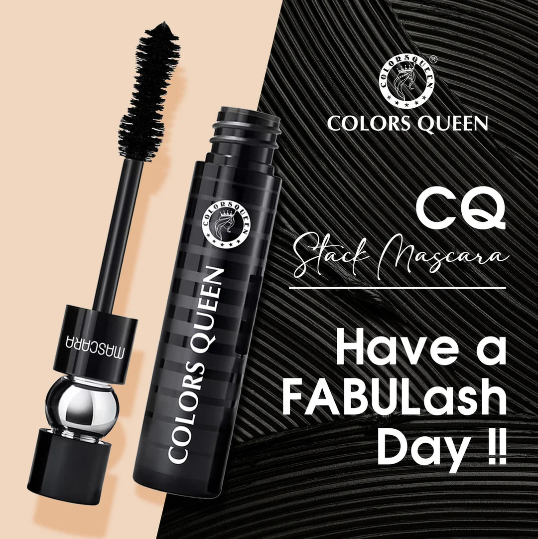 Colors Queen CQ Stack Waterproof Mascara 10 ml – Long-Lasting Volumising Black Lash Enhancer, Smudge-Proof, Smooth Application, Bold & Lifted Lashes image 4