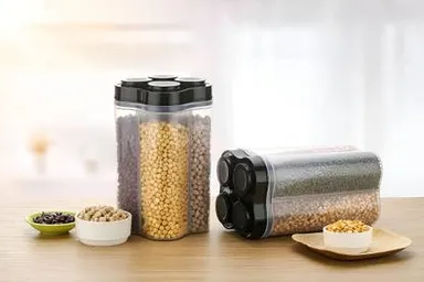 MAAKI 2500 ml Plastic Grocery Container Airtight Food Storage Jar BPA Free Kitchen Pantry Organizer Stackable Durable Large Capacity thumbnail 2