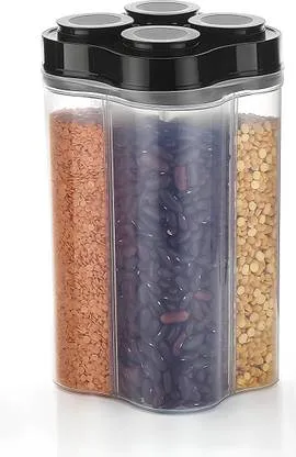 MAAKI 2500 ml Plastic Grocery Container Airtight Food Storage Jar BPA Free Kitchen Pantry Organizer Stackable Durable Large Capacity thumbnail 0