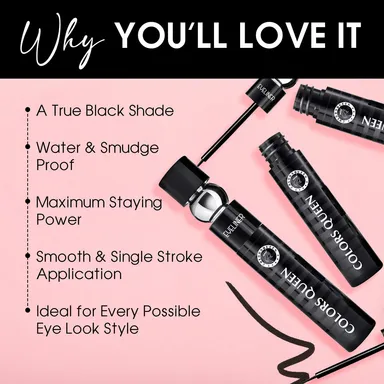 Colors Queen CQ Stack Eyeliner – Long-Lasting Intense Black Pigment, Smooth Glide, Easy Blend, Layered Eye Looks, Waterproof & Smudge-Proof thumbnail 1