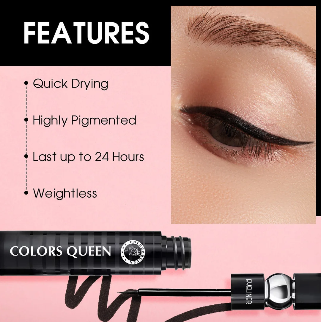 Colors Queen CQ Stack Eyeliner – Long-Lasting Intense Black Pigment, Smooth Glide, Easy Blend, Layered Eye Looks, Waterproof & Smudge-Proof image 3