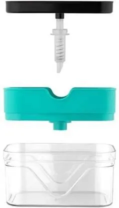 amgo 2-in-1 Soap Dispenser with Sponge Holder for Kitchen Sink 450 ml Liquid Gel Soap Dispenser Bathroom Kitchen Countertop Organizer thumbnail 2