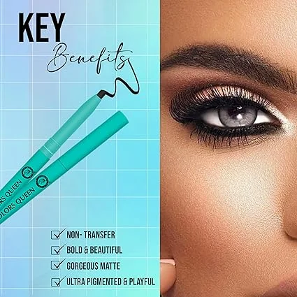 Colors Queen Extreme Dimention Kajal Black 0.6g – Waterproof Smudge-Proof Eye Kajal Pencil with 18 Hour Long Lasting Formula image 3