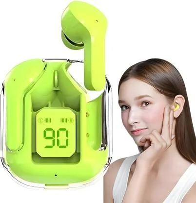 UnV Transparent Wireless Earbuds with LED Display Bluetooth Headphones for Office Calling Fitness Music True Wireless In-Ear Headset image 2