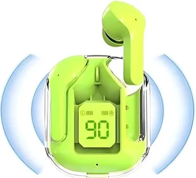 UnV Transparent Wireless Earbuds with LED Display Bluetooth Headphones for Office Calling Fitness Music True Wireless In-Ear Headset thumbnail 2