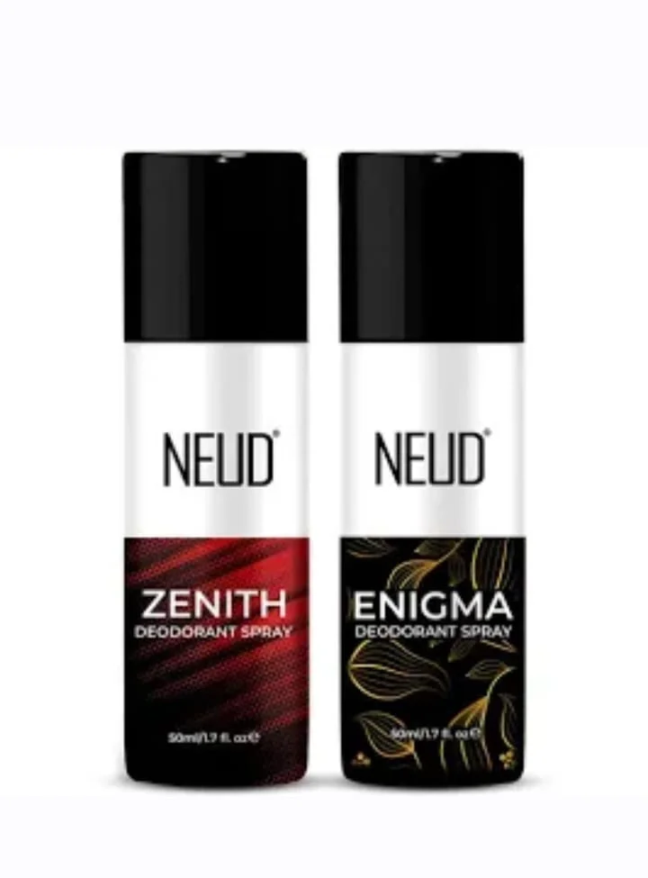 NEUD Zenith & Enigma Unisex Perfumed Deodorant Spray Combo 2×50ml Long Lasting Freshness Unisex Body Fragrance All Day Protection India Daily Use image 1