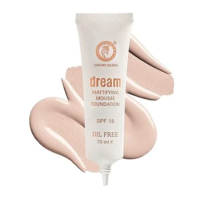 Colors Queen Dream Mattifying Mousse Foundation 01 Ivory|Oil-Free Matte Finish SPF-15|Long Lasting Lightweight Buildable Coverage Face Makeup image 1