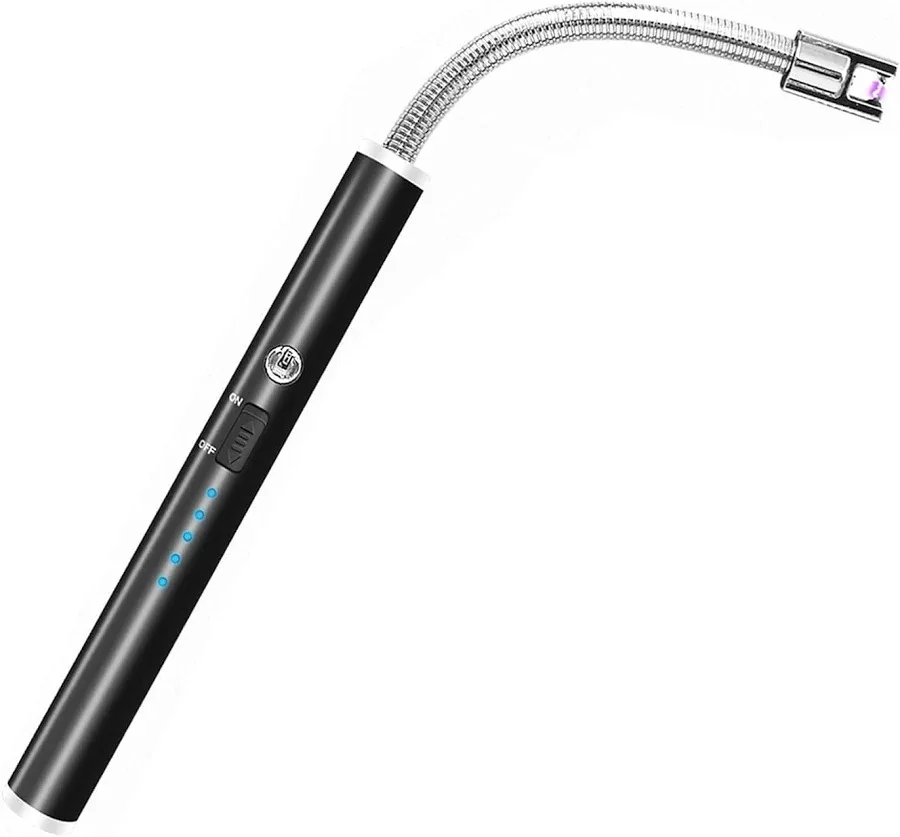 Flexible Neck Butane Torch Lighter with Adjustable Flame| Electronic Ignition, USB Rechargeable, Windproof, Black Finish for Cooking, Soldering, and Outdoor image 2