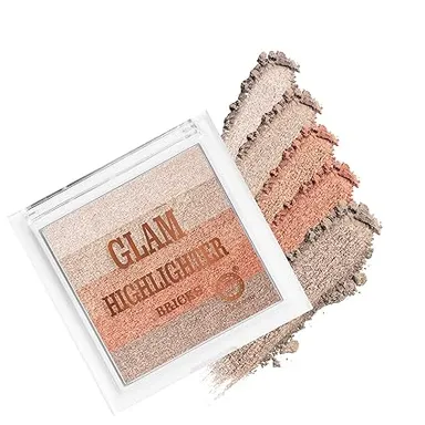 Highlighter Makeup Palette for Face Multicolour Glow |Colors Queen Glam Highlighter Shimmer Brick Powder Palette 12g Long Lasting High Pigment Shimmery Highlighter for Cheekbones Nose Brow Bone Party & Daily Wear thumbnail 0