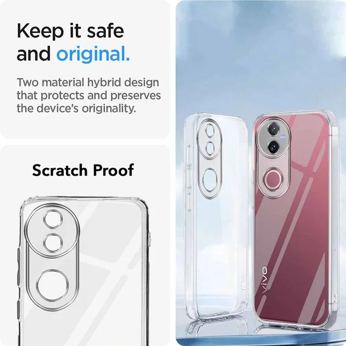 Transparent Soft TPU Back Cover for Vivo V50 5G Shockproof Clear Silicone Case with Camera Protection Slim Lightweight Mobile Cover image 2