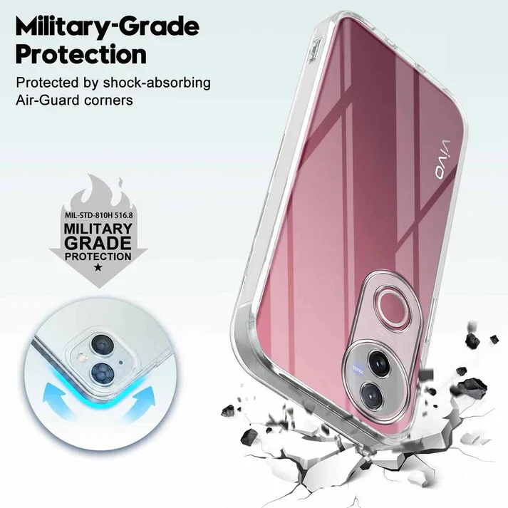 Transparent Soft TPU Back Cover for Vivo V50 5G Shockproof Clear Silicone Case with Camera Protection Slim Lightweight Mobile Cover image 4