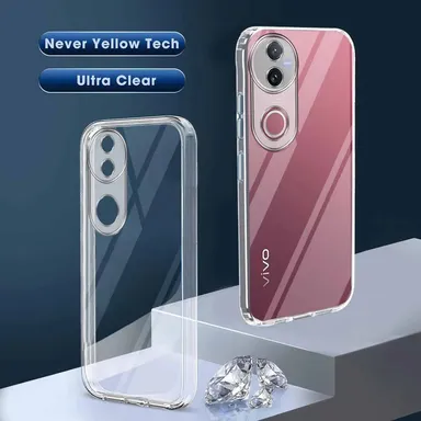 Transparent Soft TPU Back Cover for Vivo V50 5G Shockproof Clear Silicone Case with Camera Protection Slim Lightweight Mobile Cover thumbnail 4