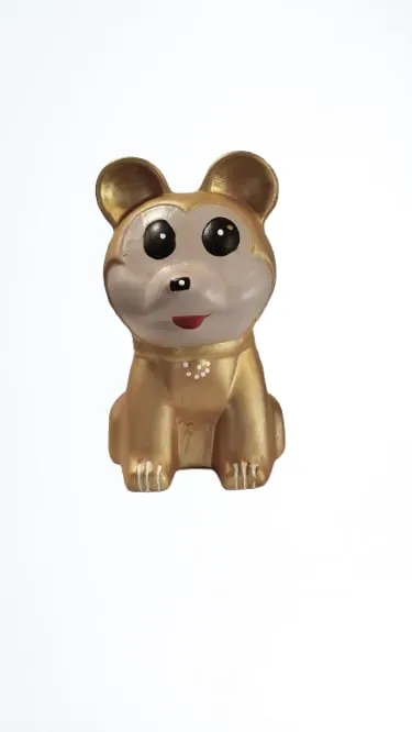 Cute Golden Dog Decorative Showpiece for Home Décor, Living Room Table, Office Desk Decoration and Gifting thumbnail 0
