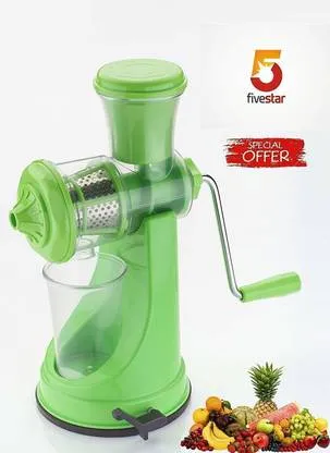 Big Manual Juicer Machine for Fruit and Vegetable Plastic Body with Steel Handle Hand Press Juicer Green for Home Kitchen Daily Fresh Juice thumbnail 1