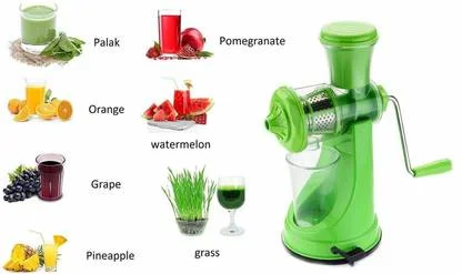 Big Manual Juicer Machine for Fruit and Vegetable Plastic Body with Steel Handle Hand Press Juicer Green for Home Kitchen Daily Fresh Juice image 3