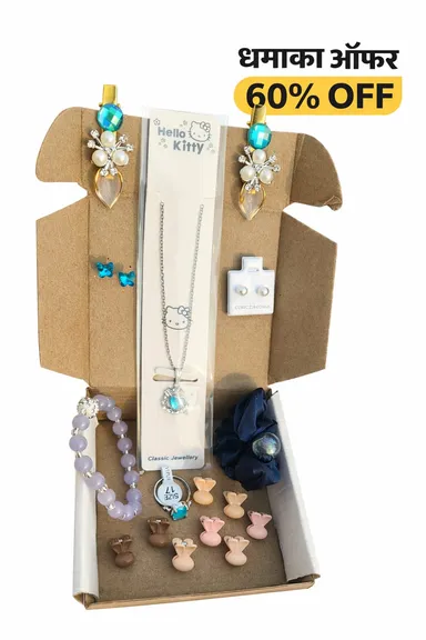 Women Jewellery Gift Combo Set with Necklace Earrings Bracelet Hair Accessories Pearl Studs Fashion Jewellery Collection for Girls and Women thumbnail 0