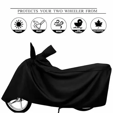 All Weather Black Bike Scooty Body Cover for Honda Activa 125 All Models | Dustproof UV Heat Scratch Resistant Full Protection Motorbike Cover India thumbnail 1