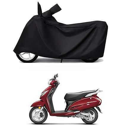 All Weather Black Bike Scooty Body Cover for Honda Activa 125 All Models | Dustproof UV Heat Scratch Resistant Full Protection Motorbike Cover India image 1