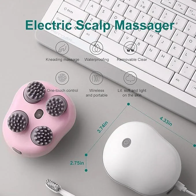 Premium Scalp Massager for Hair Growth and Relaxation – Handheld Silicone Brush | Deep Circulation Head Massage Tool | Stimulates Blood Flow, Reduces Stress & Dandruff | Portable India Hair Care Essential image 2