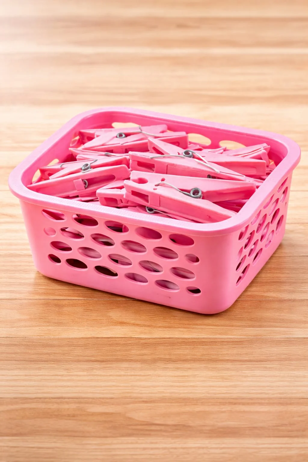 Plastic Clothes Peg Basket with Strong Grip Laundry Clips | Heavy Duty Plastic Cloth Clips with Steel Spring for Indoor Outdoor Drying image 1