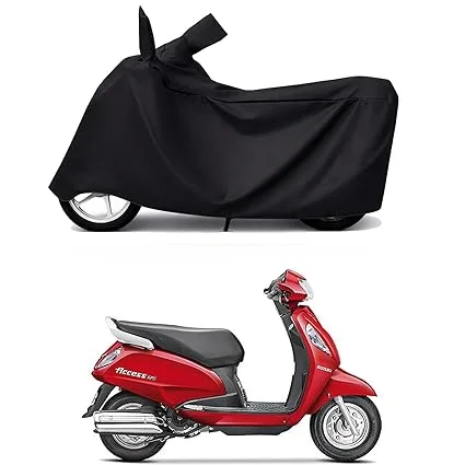 Waterproof Two-Wheeler Bike Scooter Cover with Mirror Pockets, UV & Dust Resistant Full Body Protection for Motorcycles, Motorbikes, Scooters – Black image 1